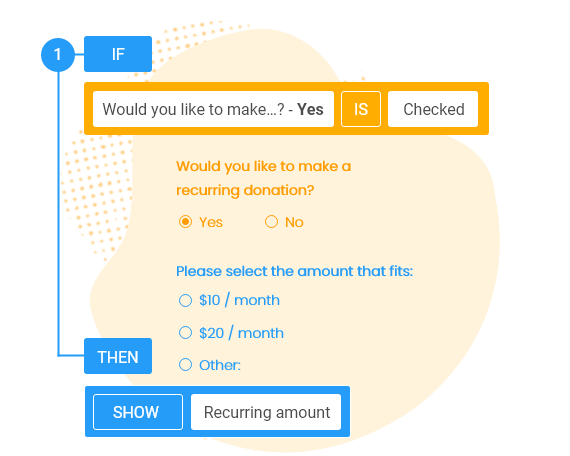 conditional logic for charity online forms