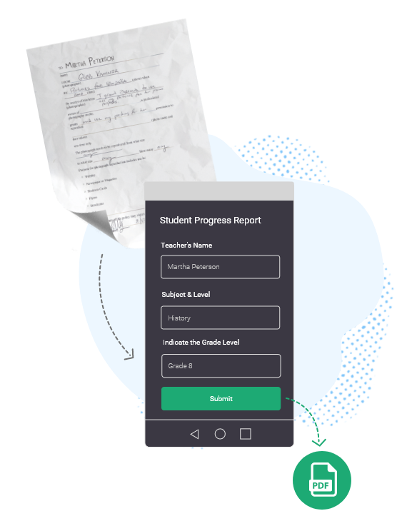convert student progress reports from paper to online forms