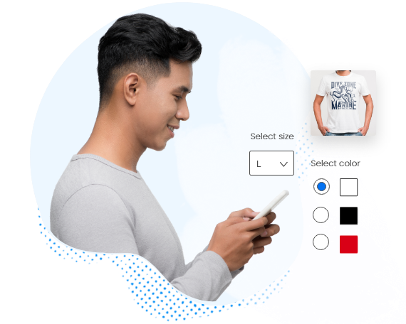 person completing an order form on mobile