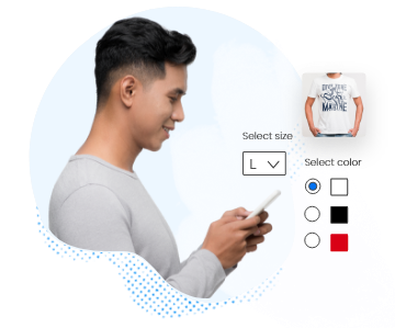 person completing an order form on mobile