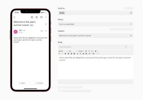 form creator with custom email & SMS notifications