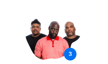three men posing as a group