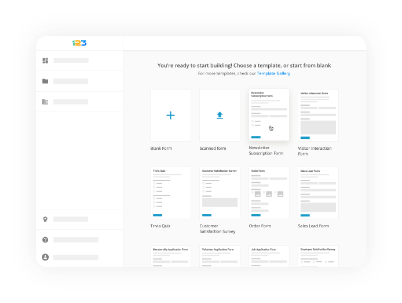 form builder with pre-built form templates