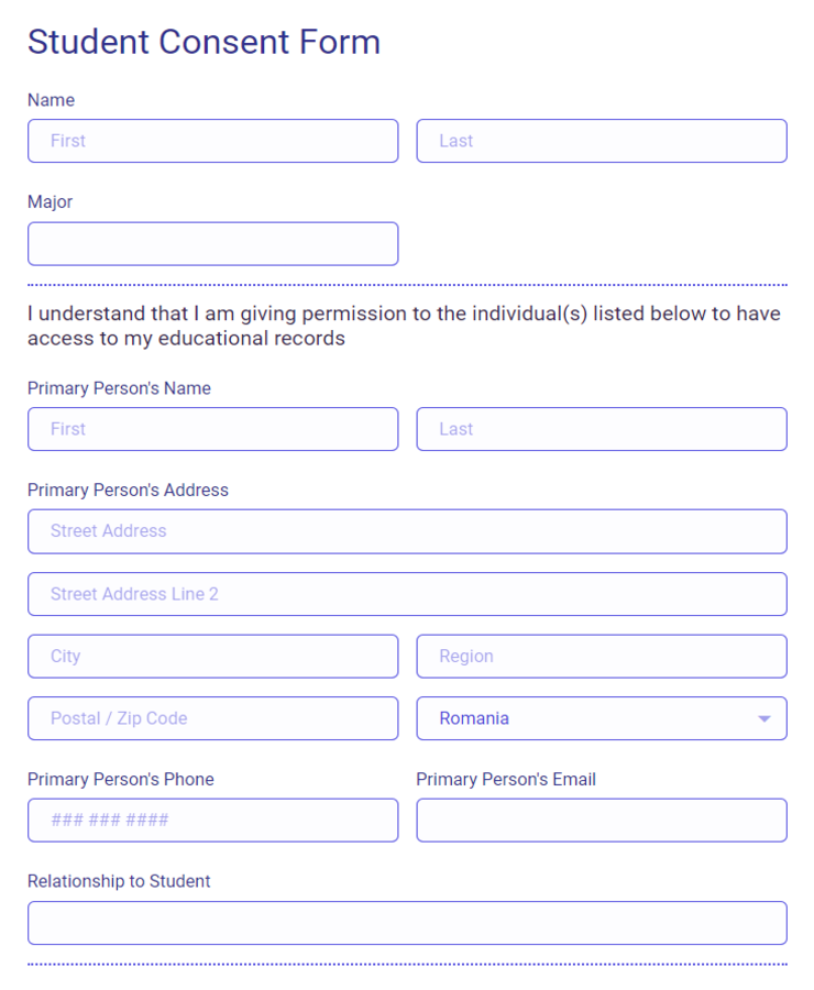 Student Consent Form Template | 123FormBuilder