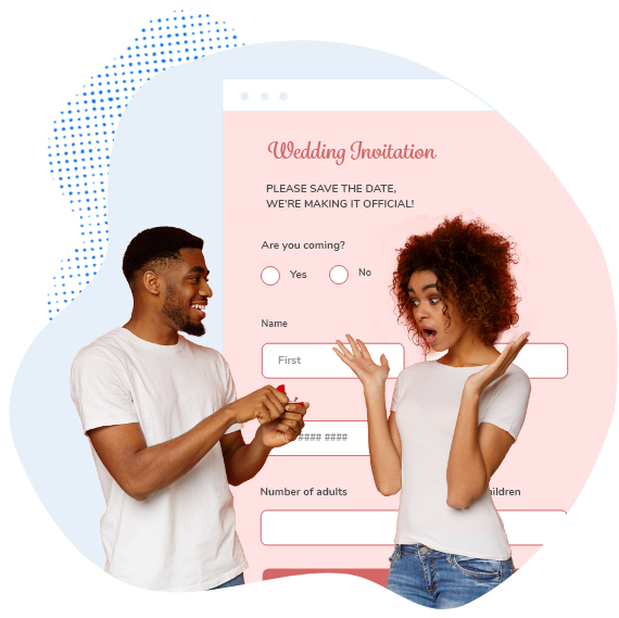 wedding invitation registration form for shopify